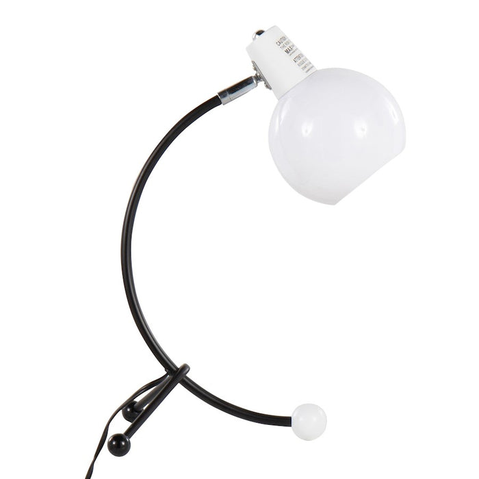 LumiSource Orb Eileen Task Lamp, Black Metal/White Plastic