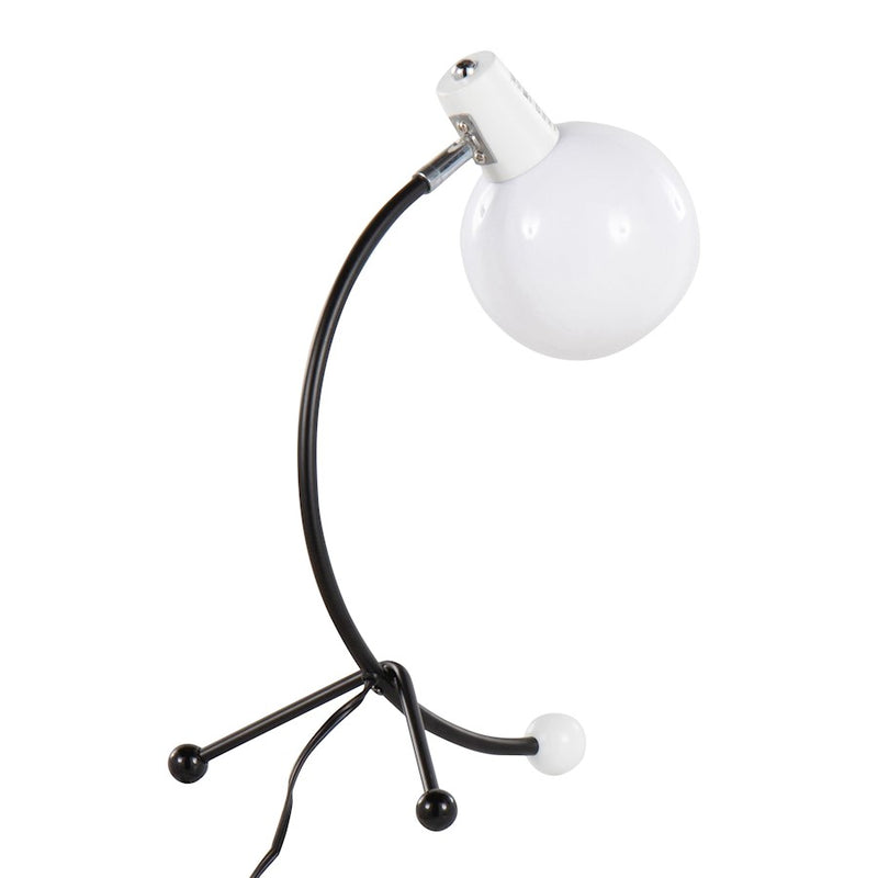 LumiSource Orb Eileen Task Lamp | Black Metal and White Plastic | Desk & Office Lighting | 9.75 x 12.5 x 17.5 in | Model LTB-EILEENBKW