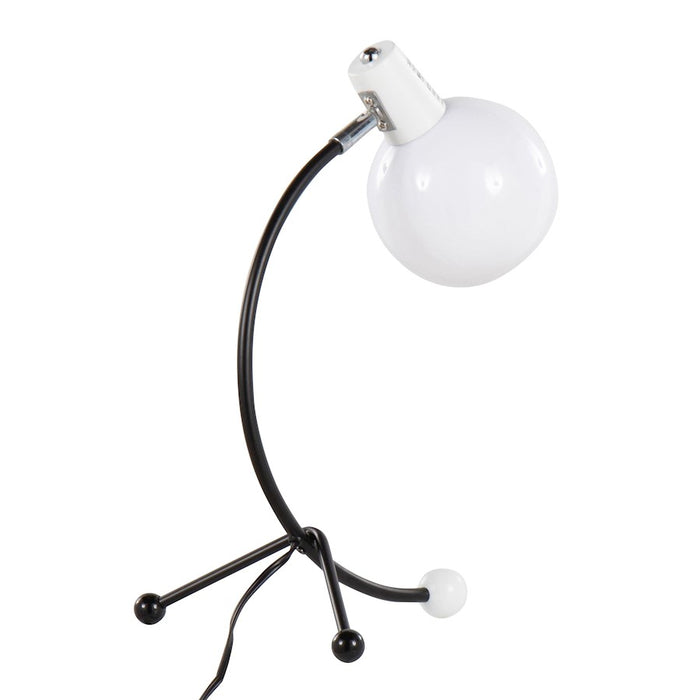 LumiSource Orb Eileen Task Lamp, Black Metal/White Plastic