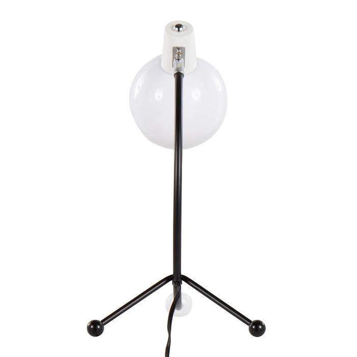 LumiSource Orb Eileen Task Lamp, Black Metal/White Plastic