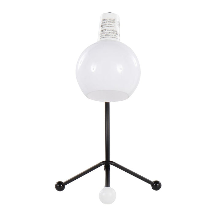 LumiSource Orb Eileen Task Lamp, Black Metal/White Plastic