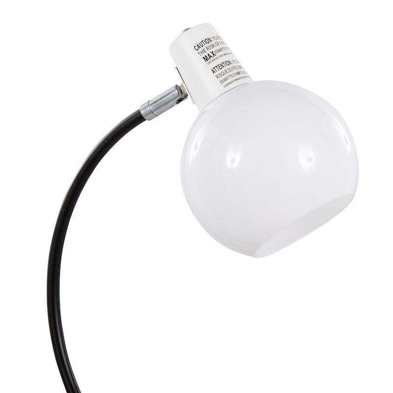 LumiSource Orb Eileen Task Lamp, Black Metal/White Plastic