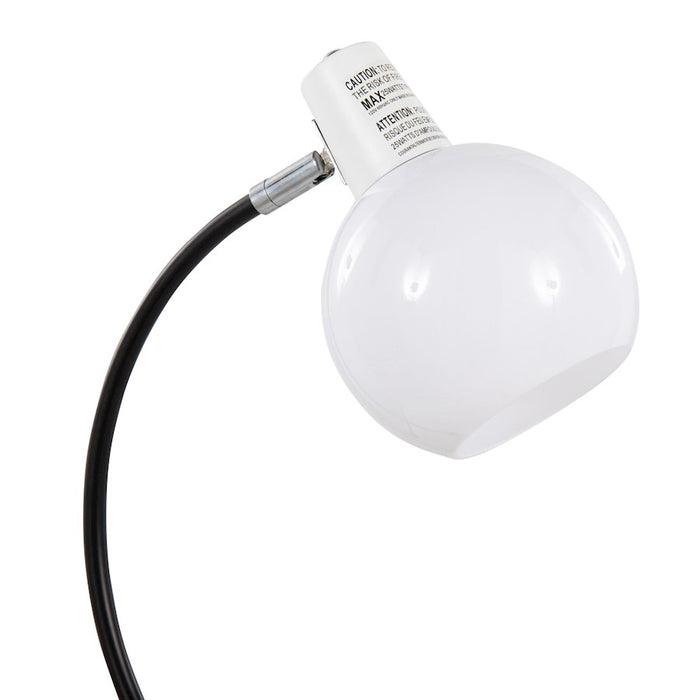 LumiSource Orb Eileen Task Lamp, Black Metal/White Plastic