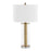 LumiSource Glacier Table Lamp, Gold/Clear/White Linen - LTB-GLACIERAUW
