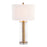 LumiSource Glacier Table Lamp, Gold/Clear/White Linen