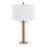 LumiSource Glacier Table Lamp, Gold/Clear/White Linen