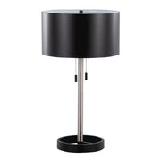 LumiSource Hilton Table Lamp in Nickel/Black Metal - LTB-HILTONNIBK