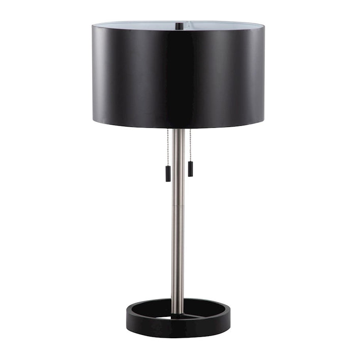 LumiSource Hilton Table Lamp in Nickel/Black Metal - LTB-HILTONNIBK