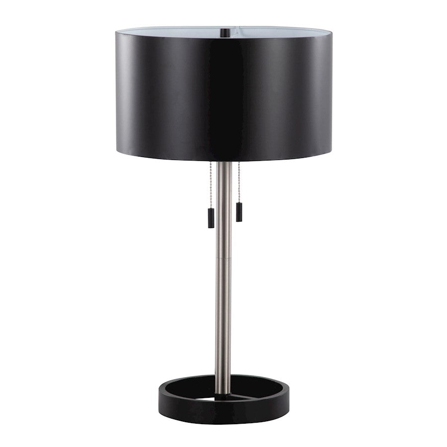 LumiSource Hilton Table Lamp in Nickel/Black Metal - LTB-HILTONNIBK