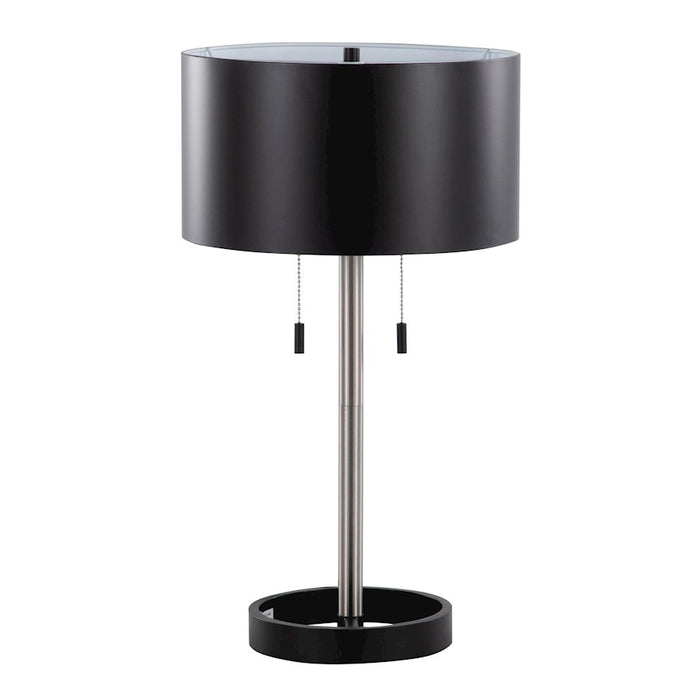 LumiSource Hilton Table Lamp in Nickel/Black Metal