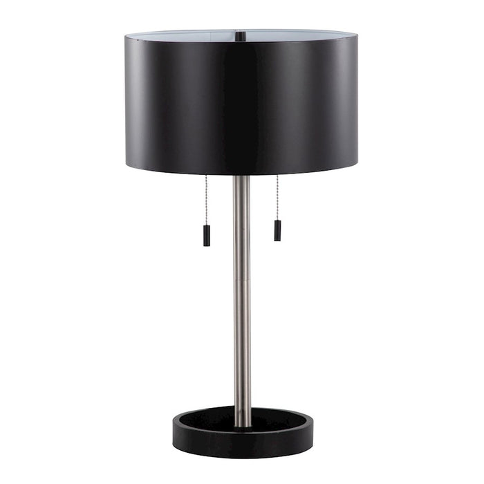 LumiSource Hilton Table Lamp in Nickel/Black Metal
