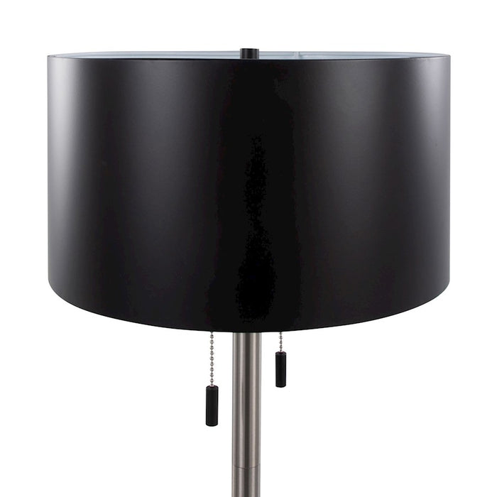 LumiSource Hilton Table Lamp in Nickel/Black Metal