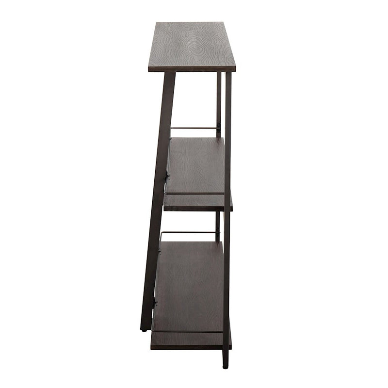 LumiSource Converge Bookcase | Antique Steel and Espresso Bamboo | Living Room & Home Office Storage | 13.25 x 46 x 41 in | Model OBC-CONVERGEANE
