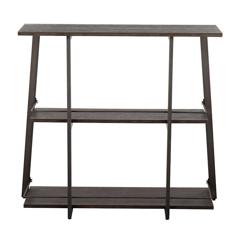 LumiSource Converge Bookcase | Antique Steel and Espresso Bamboo | Living Room & Home Office Storage | 13.25 x 46 x 41 in | Model OBC-CONVERGEANE