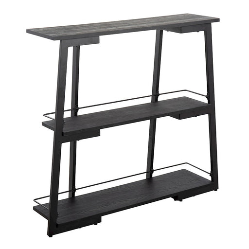 LumiSource Converge Bookcase in Black Steel/Black Bamboo - OBC-CONVERGEBKBK