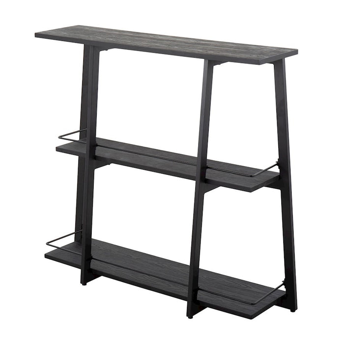 LumiSource Converge Bookcase in Black Steel/Black Bamboo