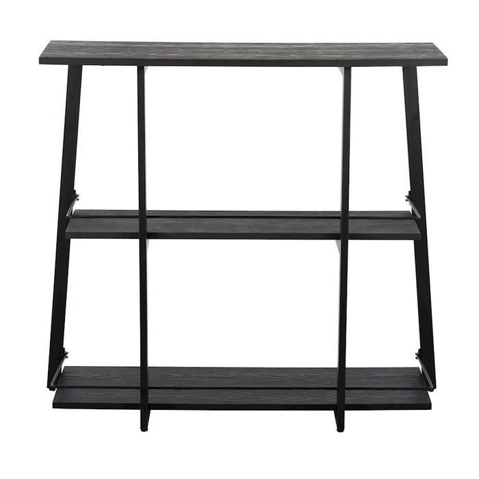 LumiSource Converge Bookcase in Black Steel/Black Bamboo