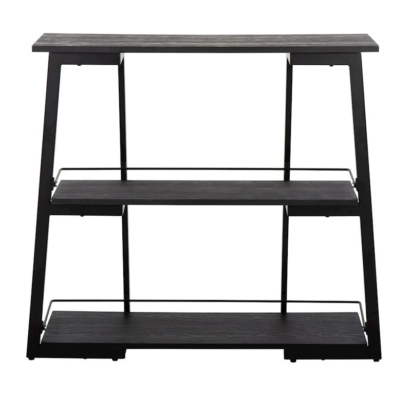 LumiSource Converge Bookcase | Black Steel and Black Bamboo | Living Room & Home Office Storage | 13.25 x 46 x 41 in | Model OBC-CONVERGEBKBK