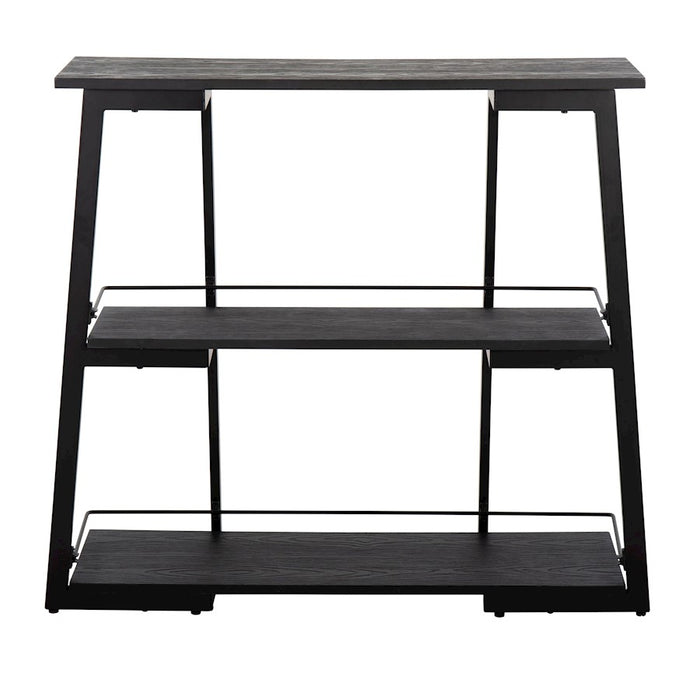 LumiSource Converge Bookcase in Black Steel/Black Bamboo