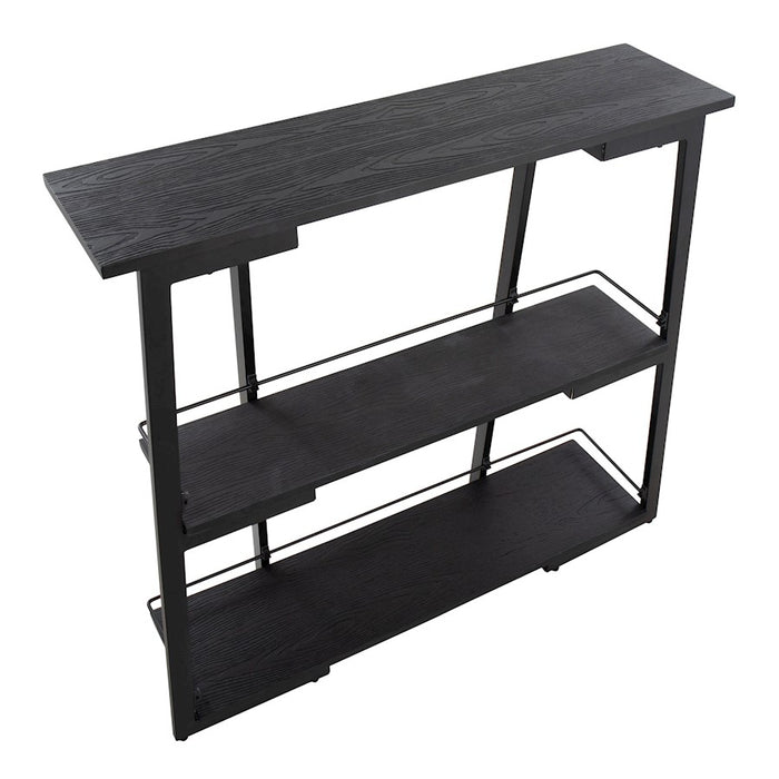 LumiSource Converge Bookcase in Black Steel/Black Bamboo