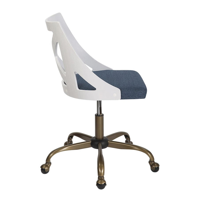 LumiSource Charlotte Task Chair, Copper/White/Blue