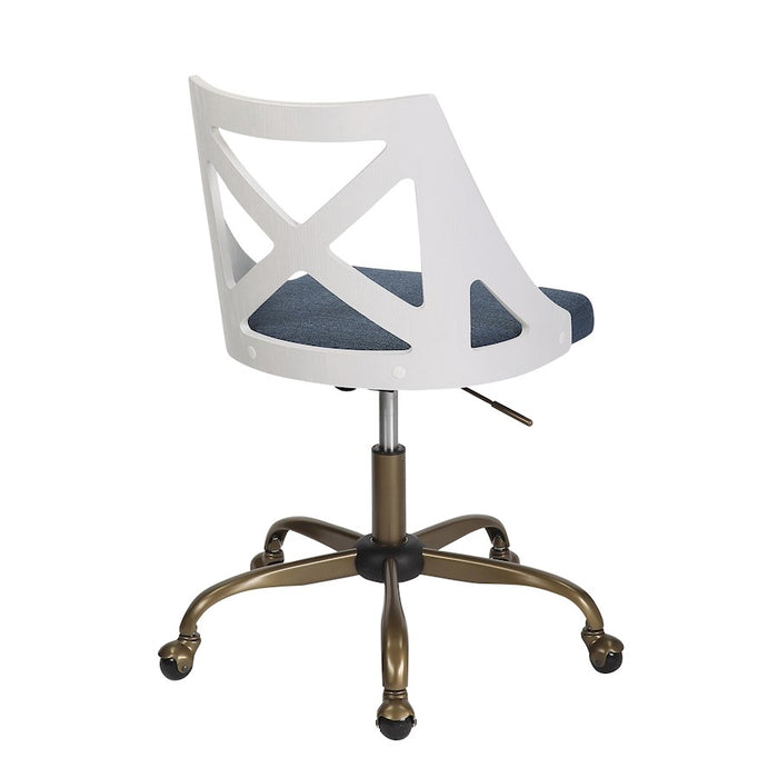 LumiSource Charlotte Task Chair, Copper/White/Blue