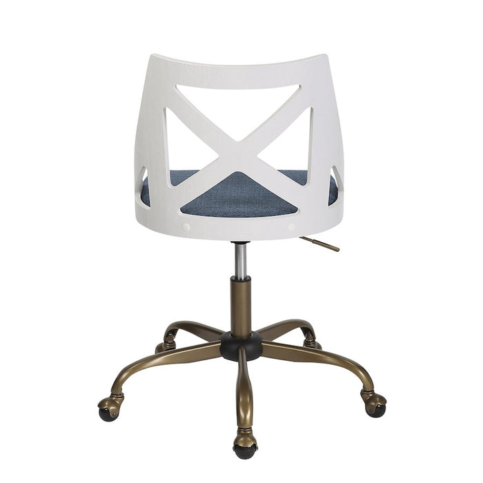 LumiSource Charlotte Task Chair, Copper/White/Blue