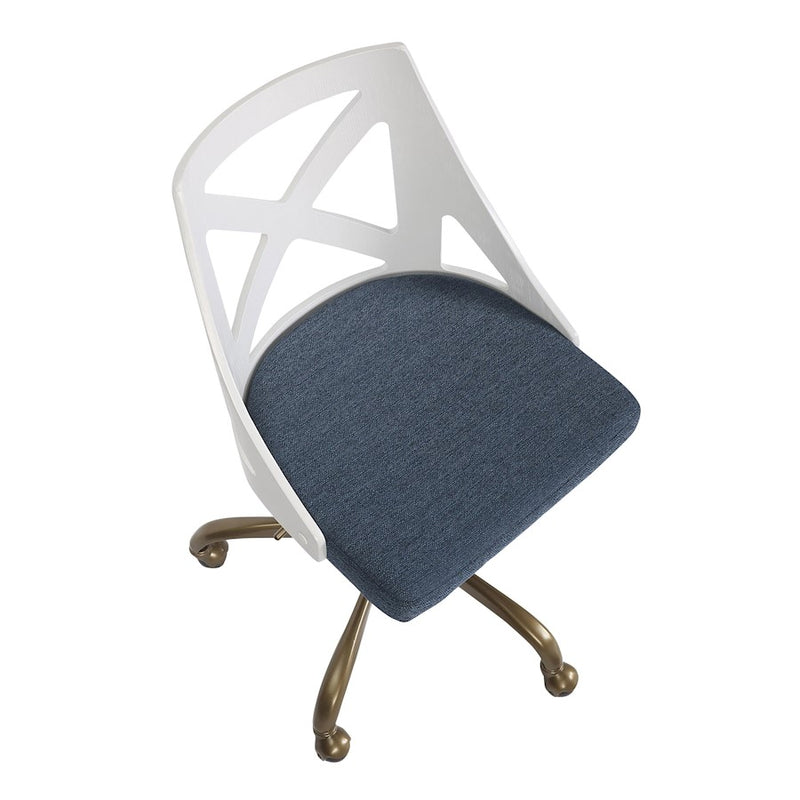 LumiSource Charlotte Task Chair, Copper/White/Blue