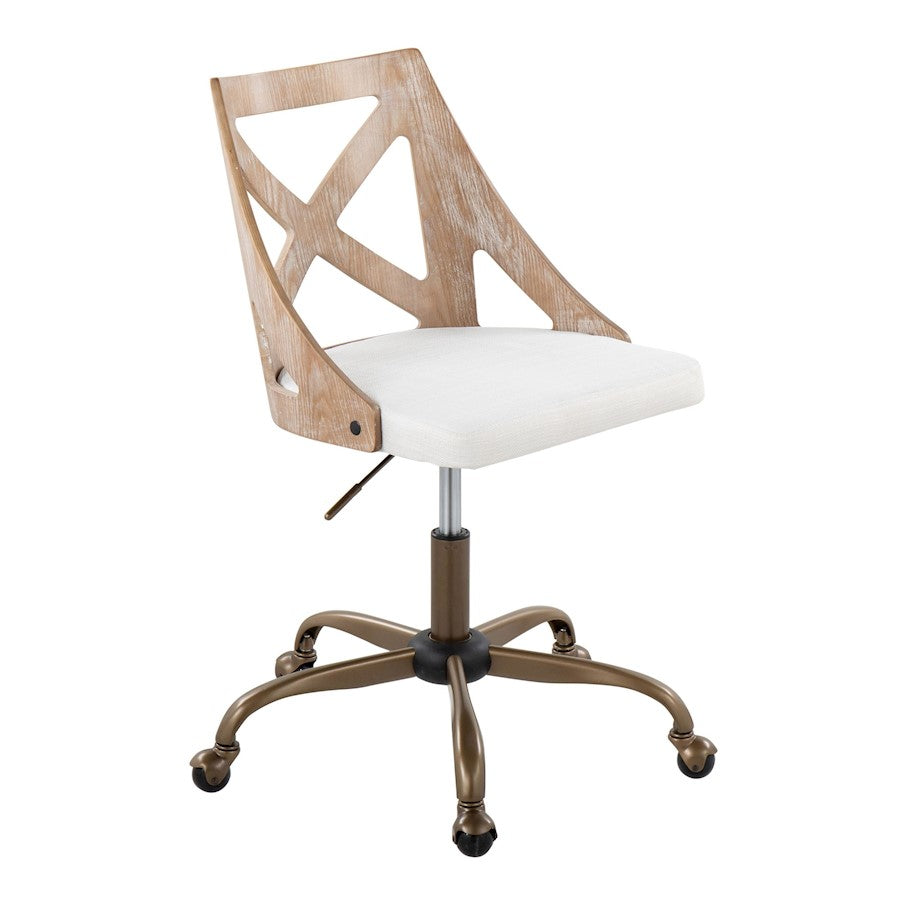 LumiSource Charlotte Task Chair, Copper/White/Cream - OC-CHARLOTWWCR