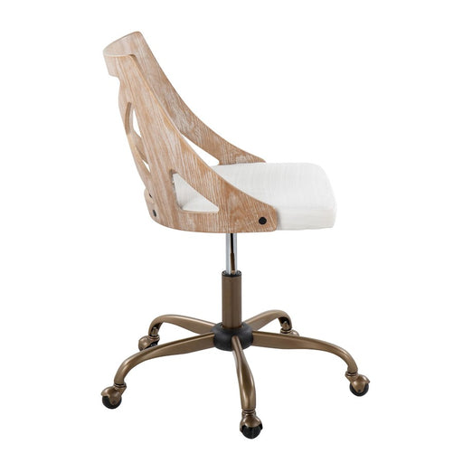 LumiSource Charlotte Task Chair, Copper/White/Cream