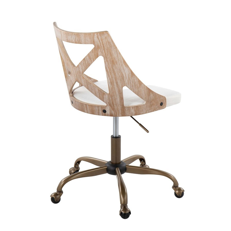 LumiSource Charlotte Task Chair, Copper/White/Cream