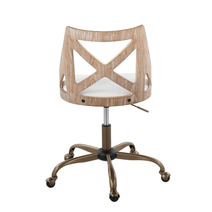 LumiSource Charlotte Task Chair, Copper/White/Cream