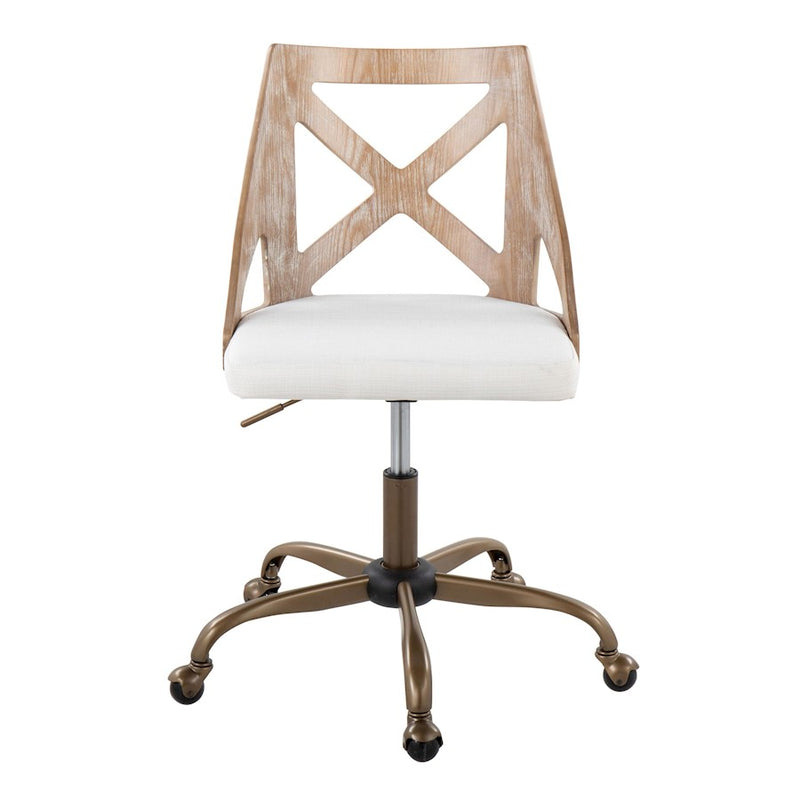 LumiSource Charlotte Task Chair, Copper/White/Cream