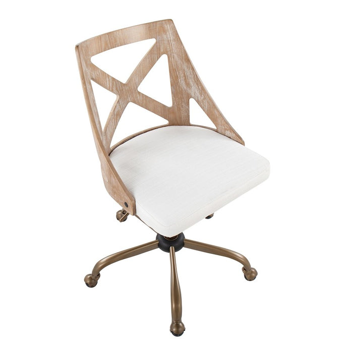 LumiSource Charlotte Task Chair, Copper/White/Cream
