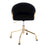 LumiSource Claire Task Chair in Gold Metal/Black Velvet