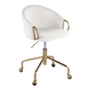 LumiSource Claire Task Chair in Gold Metal/Cream Velvet - OC-CLAIREAUVCR
