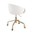 LumiSource Claire Task Chair in Gold Metal/Cream Velvet