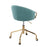 LumiSource Claire Task Chair in Gold Metal/Light Blue Velvet