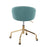 LumiSource Claire Task Chair in Gold Metal/Light Blue Velvet