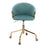 LumiSource Claire Task Chair in Gold Metal/Light Blue Velvet