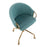 LumiSource Claire Task Chair in Gold Metal/Light Blue Velvet
