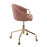 LumiSource Claire Task Chair in Gold Metal/Blush Velvet