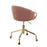 LumiSource Claire Task Chair in Gold Metal/Blush Velvet