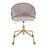 LumiSource Claire Task Chair in Gold Metal/Silver Velvet