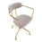 LumiSource Demi Office Chair in Gold Metal/Silver Velvet