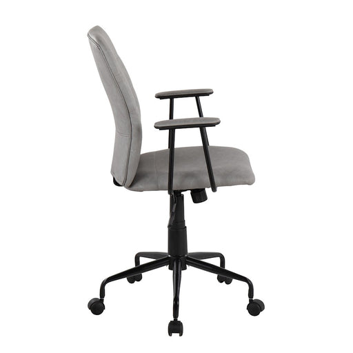 LumiSource Fredrick Office Chair, Black Metal/Grey PU