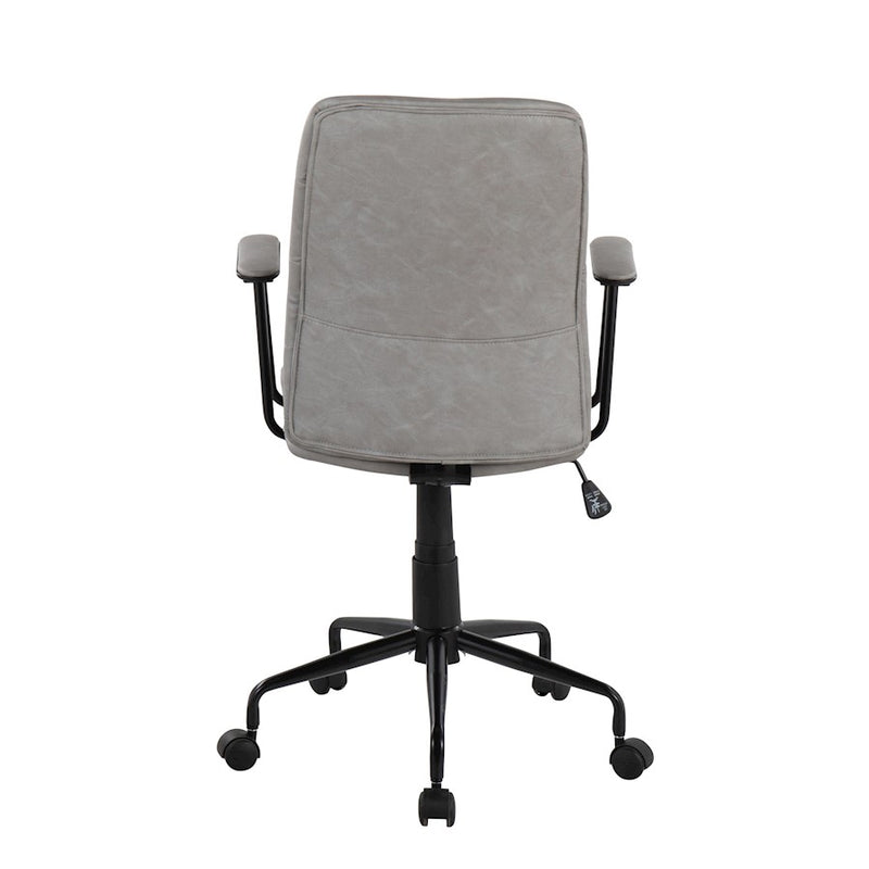 LumiSource Fredrick Office Chair, Black Metal/Grey PU