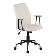 LumiSource Fredrick Office Chair, Black Metal/White Sherpa - OC-FREDSHERPABKW