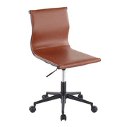 LumiSource Mirage Task Chair in Black Steel/Camel PU - OC-MIRAGEBKCAM