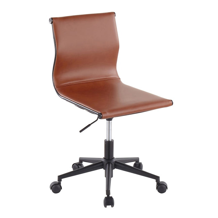 LumiSource Mirage Task Chair in Black Steel/Camel PU - OC-MIRAGEBKCAM
